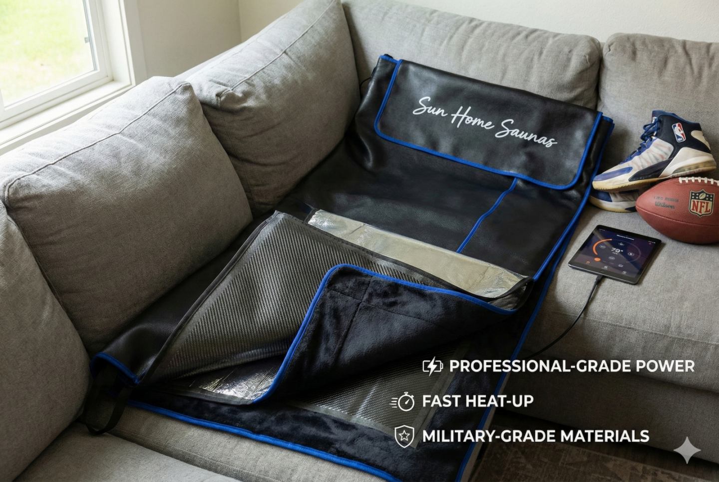 Sun Home Saunas Infrared Blanket setup