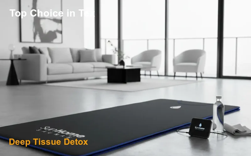 Advanced biohacker using the high-intensity Sun Home Saunas blanket for a 50-minute daily sweat protocol