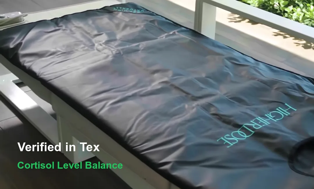 Thermodynamic diagram showing infrared heat penetration during a standardized sauna blanket session
